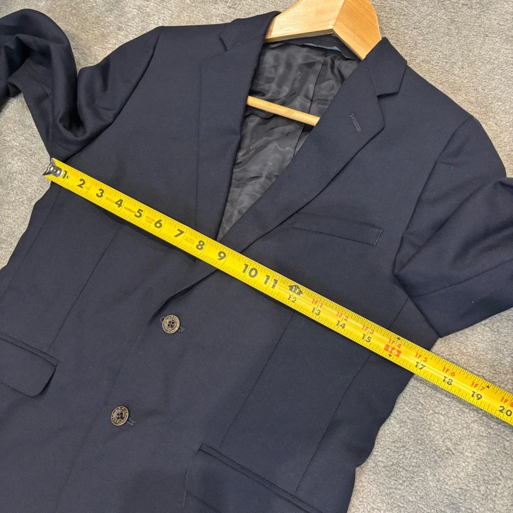 Nordstrom Boys Navy Blue Wool Blend Blazer Jacket Size 14 Formal Sport Coat